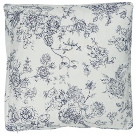 ib laursen housse de coussin carree imprime fleuri bleu 6609-13