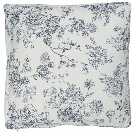 Housse de coussin carrée imprimé fleuri IB Laursen bleu