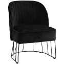 madam stoltz fauteuil retro velours noir