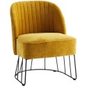 madam stoltz fauteuil jaune curry textile chenille