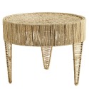 madam stoltz table basse ronde jute naturel style boheme