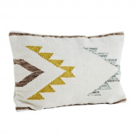 madam stoltz coussin kelim blanc ecru jaune rectangulaire