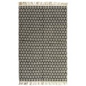 Tapis tissé style bohème rétro noir coton jute Madam Stoltz