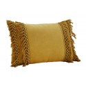 Housse coussin rectangulaire coton franges Madam Stoltz jaune