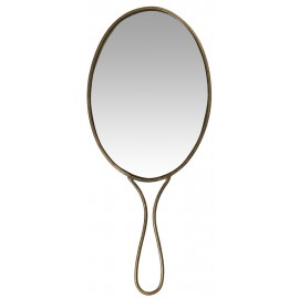 Miroir à main ovale rétro vintage métal laiton IB Laursen