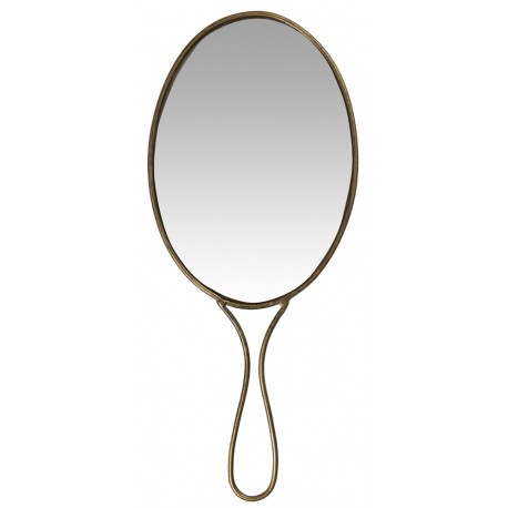 Miroir à main ovale rétro vintage métal laiton IB Laursen