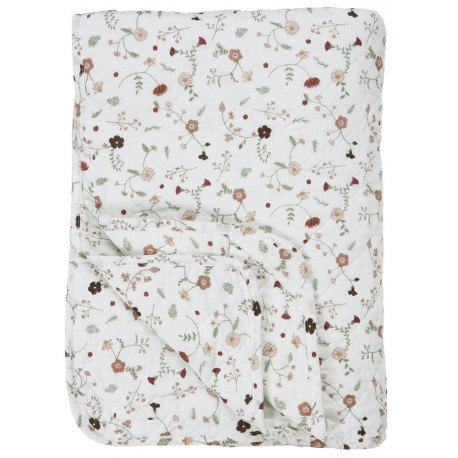 ib laursen plaid coton matelasse petites fleurs roses 130 x 180 cm