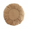 madam stoltz housse de coussin rond lin plisse delave marron clair