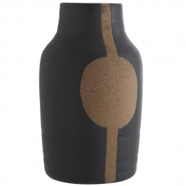 madam stoltz vase style japonais gres noir