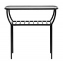 nordal table basse d appoint metal noir verre tablette