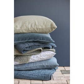 ib laursen housse de coussin rectangulaire velours bleu marine 70 x 50 cm