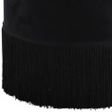 madam stoltz pouf rond velours noir franges style retro