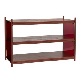 hubsch etagere basse 3 niveaux bois metal rouge 020803