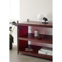 hubsch etagere basse 3 niveaux bois metal rouge 020803