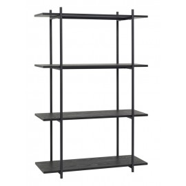 hubsch grande etagere a poser style epure design noire bois metal