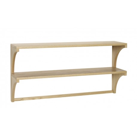 hubsch etagere murale double bois clair 880809