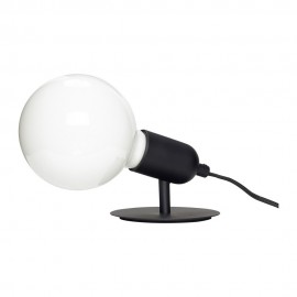 Lampe de table simple ampoule métal Hübsch noir