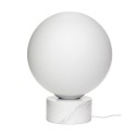 Lampe de sol boule blanche socle marbre Hübsch