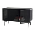 hubsch meuble bas de rangement metal noir perfore style industriel