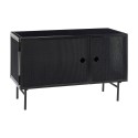 hubsch meuble bas de rangement metal noir perfore style industriel