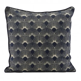 Housse de coussin style art déco House Doctor Ananda bleu