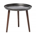 Table basse d'appoint ronde plateau aluminium noir Bloomingville Cone