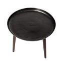 Table basse d'appoint ronde plateau aluminium noir Bloomingville Cone