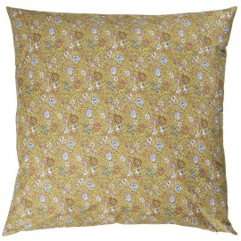 Housse de coussin coton fleurie jaune IB Laursen