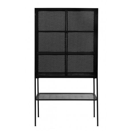 nordal meuble vitrine metal noir perforé style industriel wire