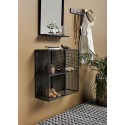 nordal etagere murale metal perfore noir 4 cubes compartiments  wire 1098