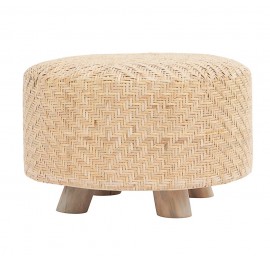 Tabouret rond rotin tressé bois House Doctor Weave