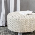 house doctor weave tabouret rond rotin tresse bois id0991