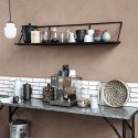 house doctor wired etagere murale bois manguier metal noir br0411