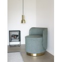 hubsch pouf avec dossier chic tissu vert base en metal laiton 100801