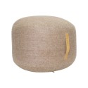 hubsch pouf rond laine motif a chevrons poignee cuir 700804