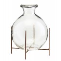 house doctor lana vase en verre pose sur support metal laiton sv1041