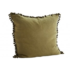 Grande housse de coussin carrée lin lavé bronze Madam Stoltz