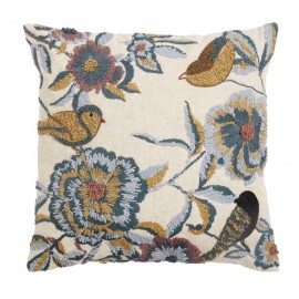 nordal housse de coussin brodee fleurs oiseaux 6864