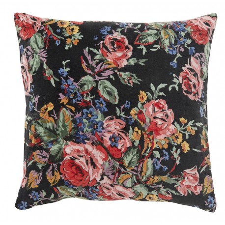 nordal housse de coussin carree velours fleuri style boheme chic 78361