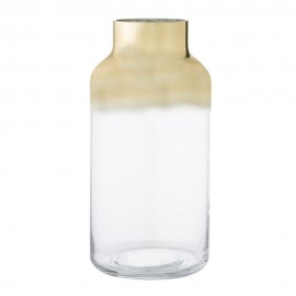 Vase design verre transparent doré Bloomingville Gold