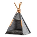 tipi pour chat gris avec coussin zeller 14378