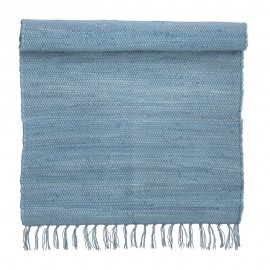 bungalow denmark tapis coton recycle chindi indien bleu ciel 60 x 90 cm