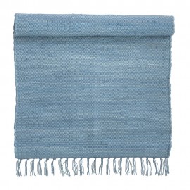 Tapis coton recyclé chindi indien bleu clair Bungalow Denmark