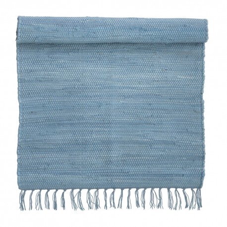 bungalow denmark tapis coton recycle chindi indien bleu ciel 60 x 90 cm