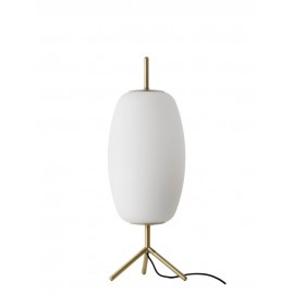 Tischlampe aus weißem Glas und Messing von Frandsen Silk