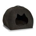 panier pour chat cabane feutre gris fonce 14377