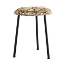 madam stoltz tabouret rotin metal noir 21721BL