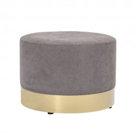 Pouf rond chic textile gris Bloomingville Dia