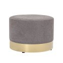 Pouf rond chic textile gris bande dorée Bloomingville Dia