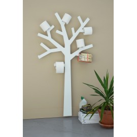 Portarrolos para WC de pared árbol blanco Pqtier